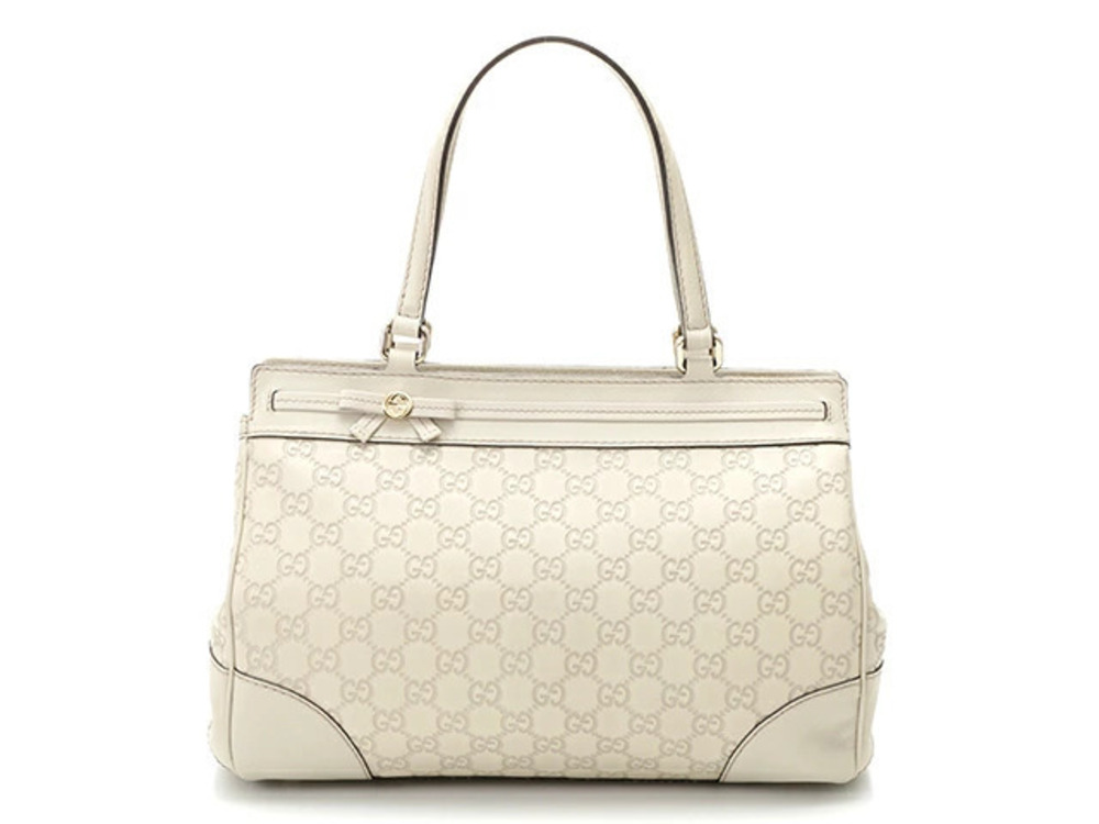 Gucci bag tote Gucci Guccissima Mayfair Ivory White calfskin